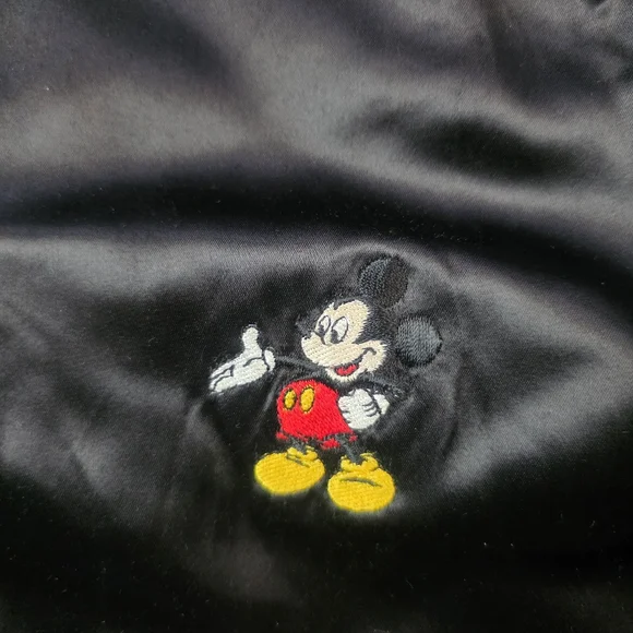 Vtg 80s 90s Disney Channel Mickey Mouse Satin Bomber Jacket XL USA Retro - Picture 9 of 13